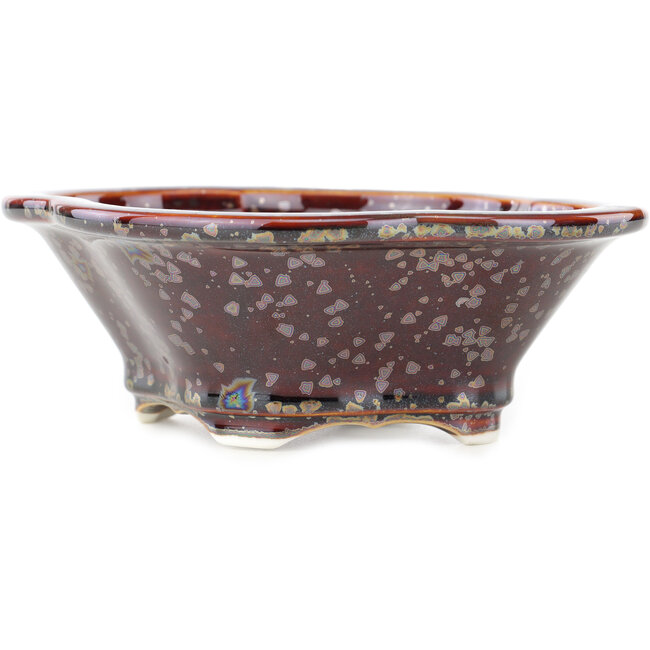 Vaso bonsai multicolore marrone Mokko di Heian Kosen - 155 x 137 x 55 mm