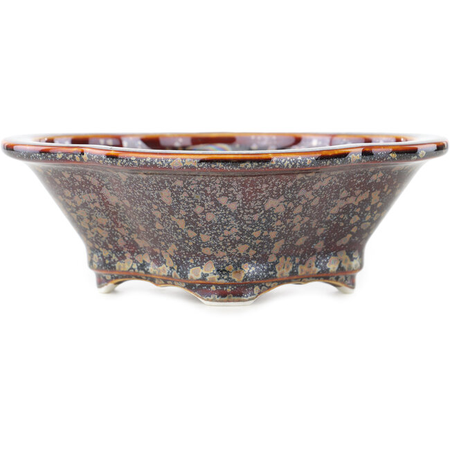 Vaso bonsai multicolore marrone Mokko di Heian Kosen - 155 x 137 x 55 mm
