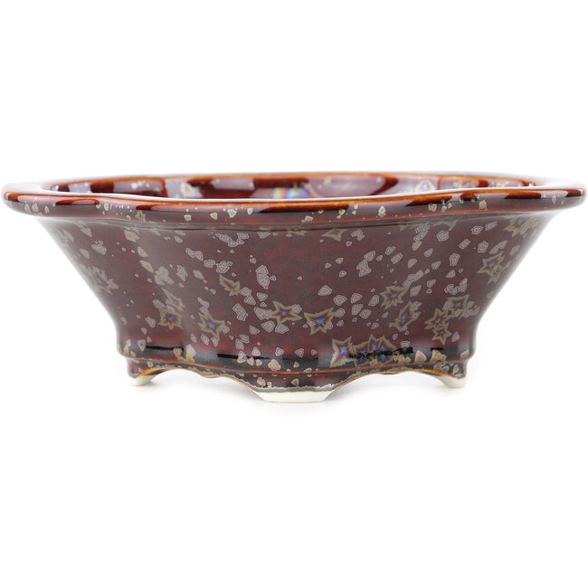 Vaso bonsai multicolore marrone Mokko di Heian Kosen - 155 x 137 x 55 mm