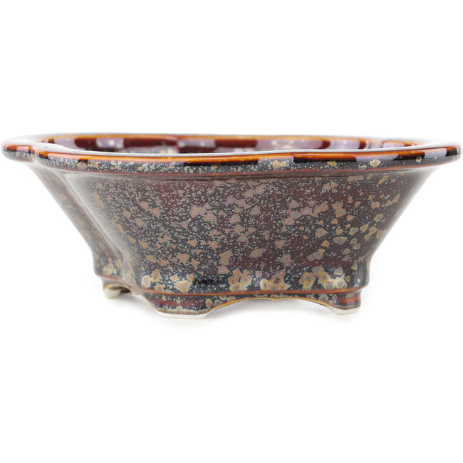 Vaso bonsai multicolore marrone Mokko di Heian Kosen - 155 x 137 x 55 mm