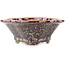 Pot à bonsaï multicolore marron Mokko de Heian Kosen - 155 x 137 x 55 mm