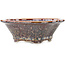 Mokko bruine multicolor bonsai pot van Heian Kosen - 155 x 137 x 55 mm