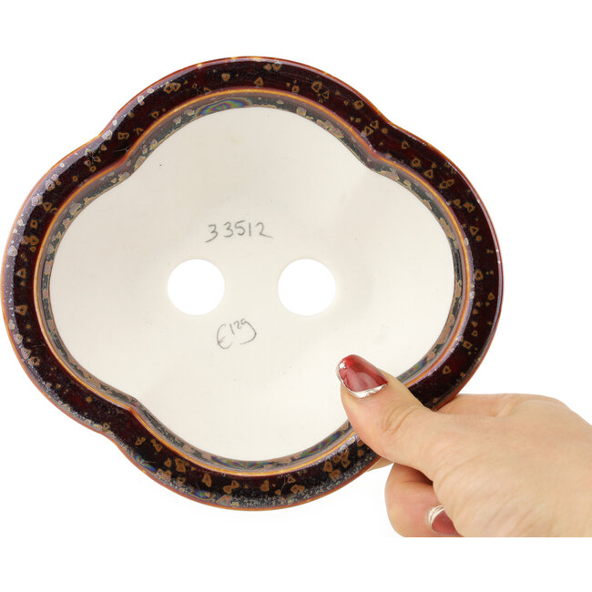 Maceta para bonsái multicolor marrón Mokko de Heian Kosen - 155 x 137 x 55 mm