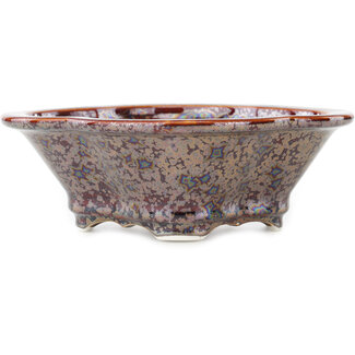 Heian Chikuzan Pot à bonsaï multicolore marron mokko 170 mm par Heian Kosen, Kyoto, Japon