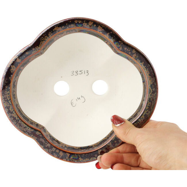 Maceta para bonsái multicolor marrón Mokko de Heian Kosen - 170 x 160 x 57 mm