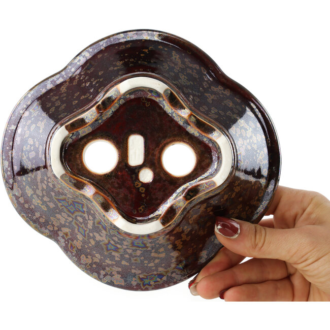 Vaso bonsai multicolore marrone Mokko di Heian Kosen - 170 x 160 x 57 mm