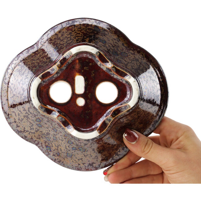 Pot à bonsaï multicolore marron Mokko de Heian Kosen - 170 x 160 x 57 mm