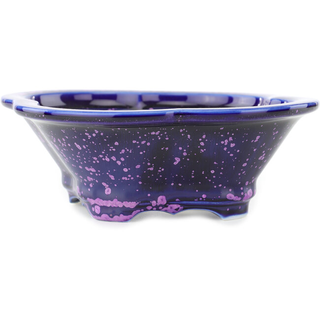 Pot à bonsaï bleu et violet Mokko de Heian Kosen - 170 x 160 x 57 mm