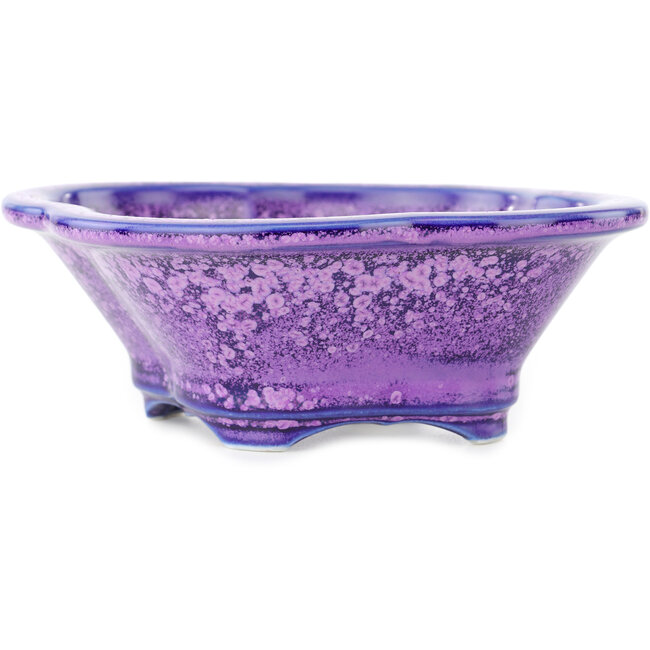 Mokko blue and purple bonsai pot by Heian Kosen - 155 x 137 x 55 mm