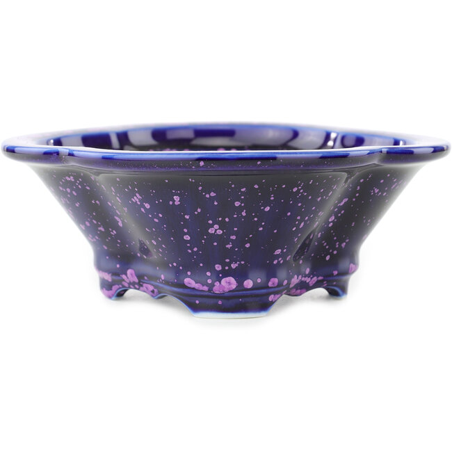 Vaso bonsai Mokko blu e viola di Heian Kosen - 170 x 160 x 57 mm