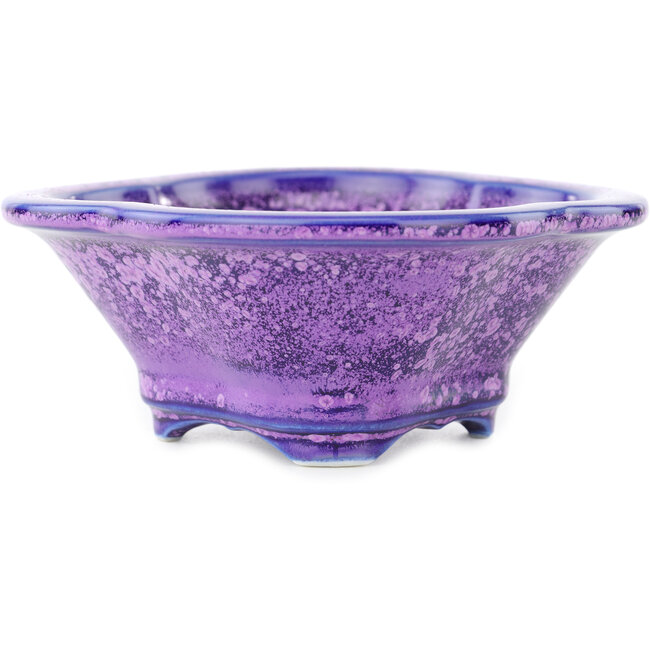 Vaso bonsai Mokko blu e viola di Heian Kosen - 155 x 137 x 55 mm