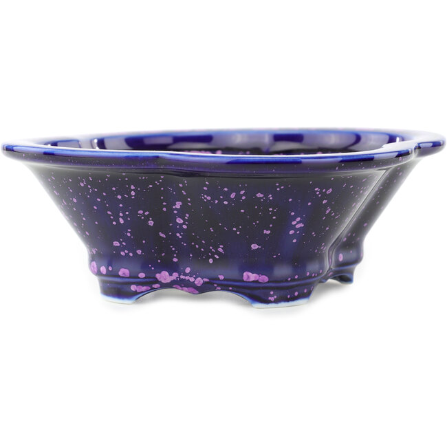 Mokko blue and purple bonsai pot by Heian Kosen - 170 x 160 x 57 mm
