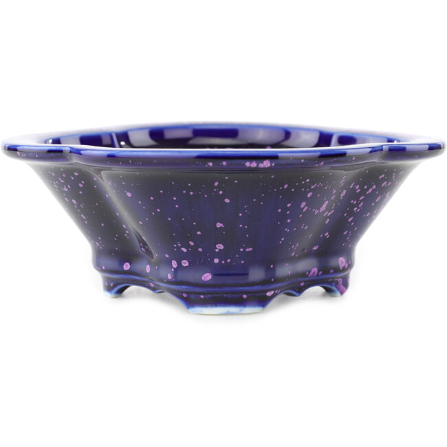 Mokko blauwe en paarse bonsai pot van Heian Kosen - 170 x 160 x 57 mm