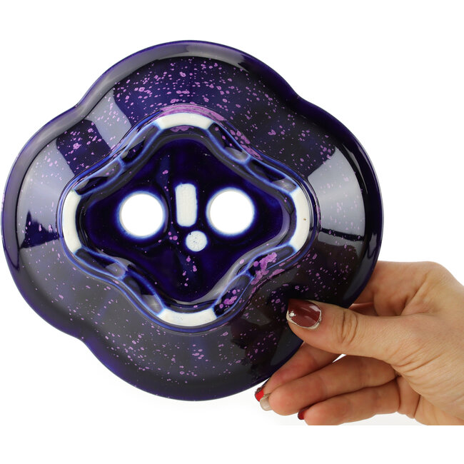 Pot à bonsaï bleu et violet Mokko de Heian Kosen - 170 x 160 x 57 mm