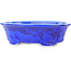 Oval dark blue bonsai pot by Heian Kosen - 183 x 147 x 53 mm