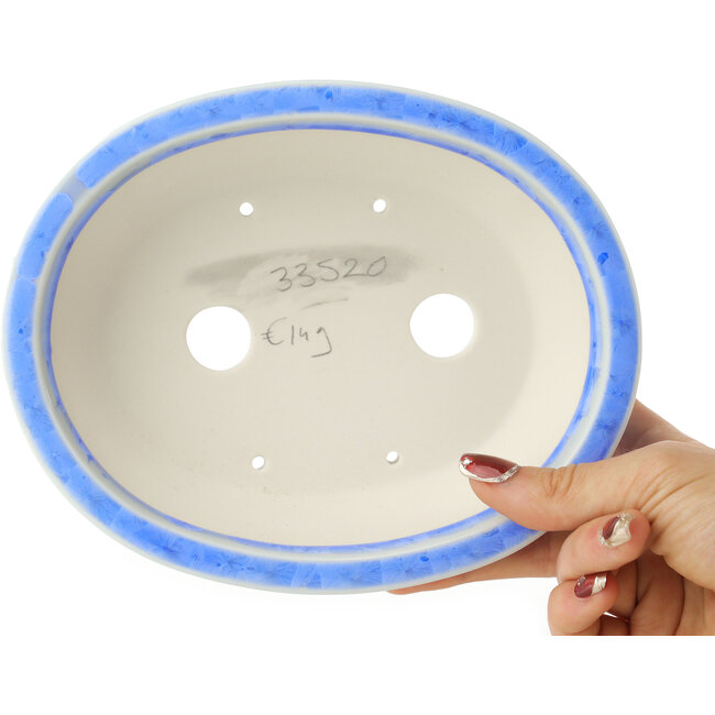 Vaso bonsai ovale blu di Heian Kosen - 183 x 147 x 53 mm