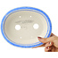 Pot à bonsaï ovale bleu de Heian Kosen - 183 x 147 x 53 mm