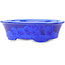 Pot à bonsaï ovale bleu foncé par Heian Kosen - 183 x 147 x 53 mm