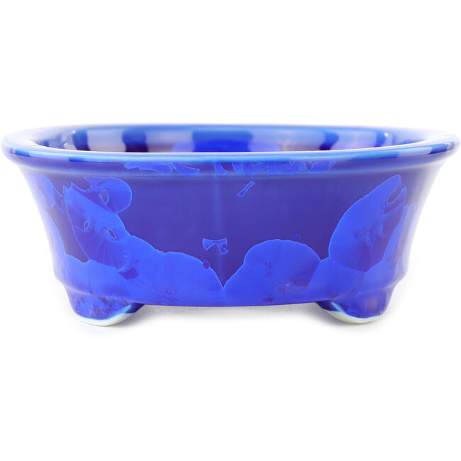 Ovale donkerblauwe bonsaipot van Heian Kosen - 183 x 147 x 53 mm