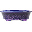 Maceta ovalada para bonsái de color azul y morado de Heian Kosen - 183 x 147 x 53 mm