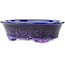 Ovaler blauer und violetter Bonsai-Topf von Heian Kosen - 183 x 147 x 53 mm