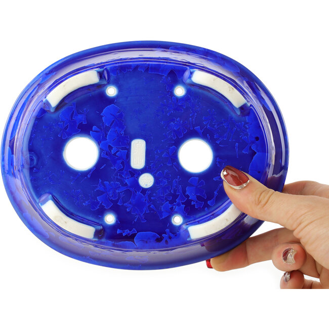 Maceta ovalada para bonsái azul oscuro de Heian Kosen - 183 x 147 x 53 mm