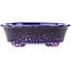 Ovale blauwe en paarse bonsaipot van Heian Kosen - 183 x 147 x 53 mm