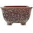 Vaso bonsai quadrato marrone multicolore di Heian Kosen - 135 x 135 x 80 mm