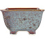Vaso bonsai quadrato marrone multicolore di Heian Kosen - 135 x 135 x 80 mm