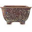 Vaso bonsai quadrato marrone multicolore di Heian Kosen - 135 x 135 x 80 mm