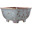 Pot à bonsaï carré marron multicolore de Heian Kosen - 135 x 135 x 80 mm