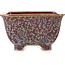 Vaso bonsai quadrato marrone multicolore di Heian Kosen - 135 x 135 x 80 mm