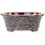 Vaso bonsai ovale marrone multicolore di Heian Kosen - 183 x 147 x 53 mm