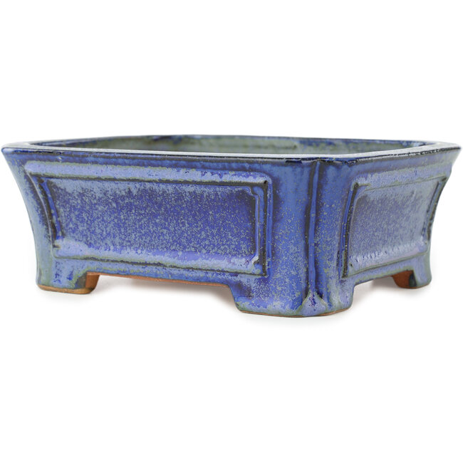 Vaso bonsai rettangolare blu di Shibakatsu - 188 x 153 x 65 mm