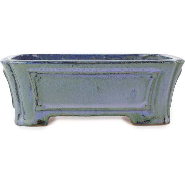 Maceta rectangular azul para bonsái de Shibakatsu - 188 x 153 x 65 mm