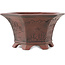 Hexagonal unglazed bonsai pot by Bigei - 155 x 155 x 80 mm