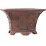 Hexagonal unglazed bonsai pot by Bigei - 155 x 155 x 80 mm