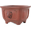 Square unglazed bonsai pot by Bigei - 128 x 128 x 82 mm
