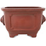 Square unglazed bonsai pot by Bigei - 128 x 128 x 82 mm