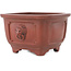 Square unglazed bonsai pot by Bigei - 128 x 128 x 82 mm