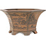 Hexagonal unglazed bonsai pot by Bigei - 155 x 155 x 80 mm
