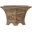 Hexagonal unglazed bonsai pot by Bigei - 155 x 155 x 80 mm