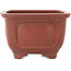 Square unglazed bonsai pot by Bigei - 128 x 128 x 81 mm