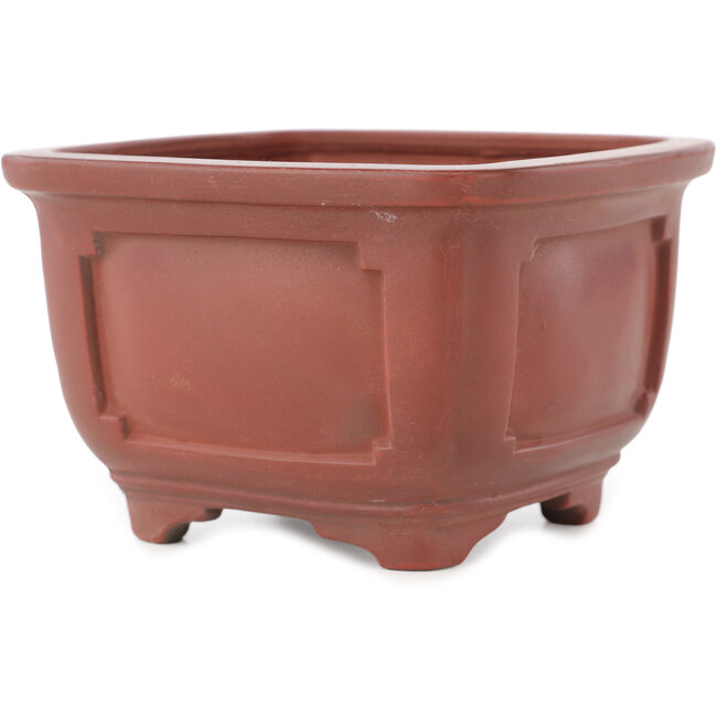 Maceta para bonsái cuadrada sin esmaltar de Bigei - 128 x 128 x 81 mm