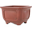 Square unglazed bonsai pot by Bigei - 128 x 128 x 81 mm