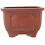 Square unglazed bonsai pot by Bigei - 128 x 128 x 81 mm