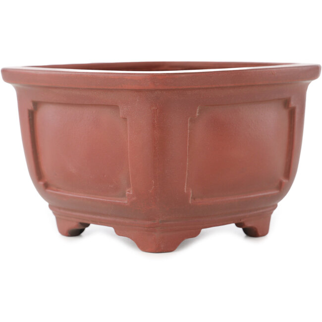 Maceta para bonsái cuadrada sin esmaltar de Bigei - 128 x 128 x 81 mm