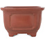 Square unglazed bonsai pot by Bigei - 128 x 128 x 81 mm