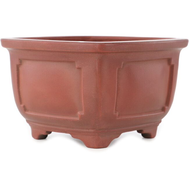 Maceta para bonsái cuadrada sin esmaltar de Bigei - 128 x 128 x 81 mm