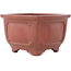 Square unglazed bonsai pot by Bigei - 128 x 128 x 81 mm